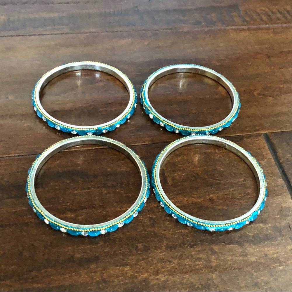Amrita Singh Bangle Set- Teal - Picture 5 of 5